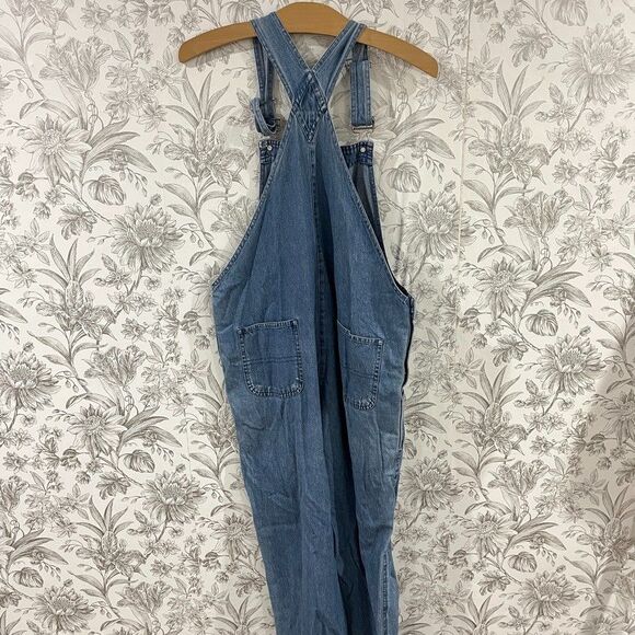 Vintage Agapo Denim Overalls Women Sz M USA Flag American Cross Stitch Embroider - Picture 12 of 14
